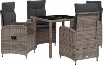 vidaXL Juego De Comedor Para Exteriores 5 Uds. Rat&aacute;n Sint&eacute;tico Vidaxl