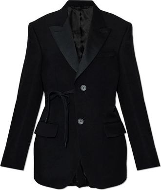 Balenciaga Wollen Blazer met Enkele Split - Dames - Blazers - Zwart - XS - Wol - Jassen