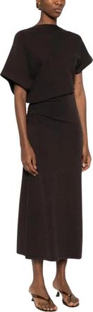 SOEUR Divine Asymmetric Dress - Dames - Kleedjes - Grijs - XL - Katoen - Kleedjes