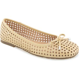 Kenneth Cole Reaction Elstree Perforated Ballet Flat in Custard at Nordstrom Rack, Size 6.5