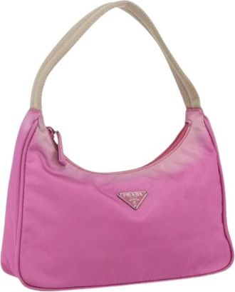 Prada Pre-owned Mini Handtas - Dames - Vintage Mini Tas - Roze - ONE Size - Nylon - Vintage