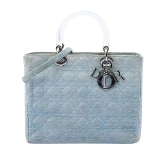 Dior Pre-owned Lady Satchel - Dames - Vintage Handtas - Blauw - ONE Size - Denim - Vintage