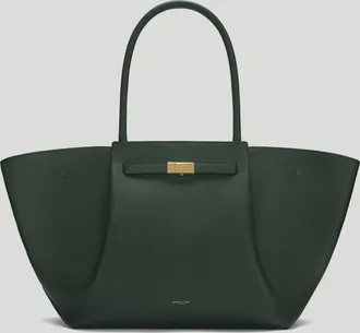 DeMellier The New York in Dark Green Small Grain Leather Shoulder bag