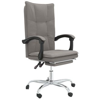 vidaXL Silla De Oficina Reclinable De Tela Gris Taup&eacute; Vidaxl