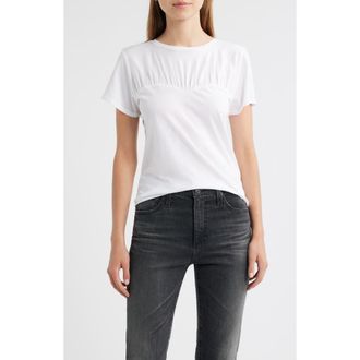 Rails Janis Gathered Sweetheart Organic Pima Cotton T-Shirt in White at Nordstrom Rack, Size X-Small