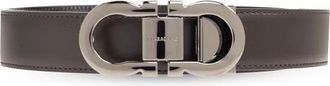 Ferragamo Omkeerbare riem met logo - Heren - Riemen - Bruin - 115 CM - Leer - Accessoires