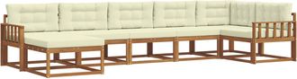 vidaXL Conjunto De Sof&aacute;s De Exterior 7 Uds. Natural Y Crema Vidaxl