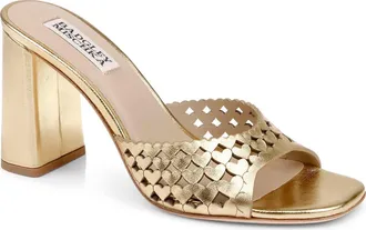 Badgley Mischka Omni Laser-Cut Heart Sandal in Gold Metallic at Nordstrom, Size 6.5