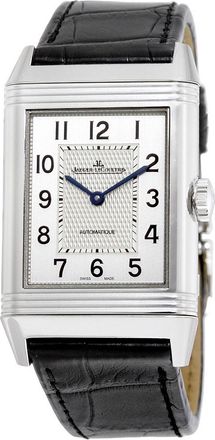 Jaeger-LeCoultre Pre-owned Jaeger LeCoultre Reverso Classique Silver Guilloche Dial Mens Watch Q3828420