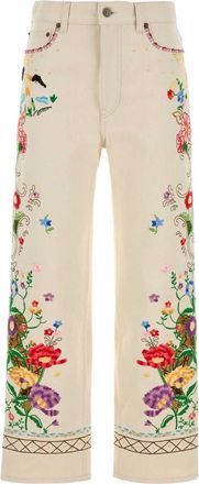 Valentino Garavani Melange Ivory Denim Jeans