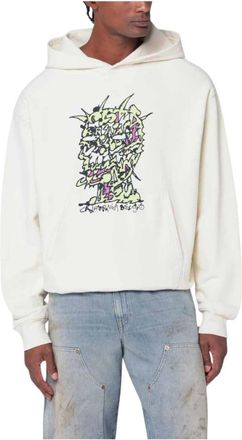 Brain Dead Scrambled Head Hoodie - Heren - Hoodies - Beige - M - Katoen - Hoodies & sweatvesten