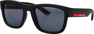 Prada 0PS Matte Black Rubber Nylon Sunglasses - Black