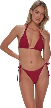 Swim Systems Mila Triangle Bikini Swimsuit Top in Cherry Pie Scrunch at Nordstrom, Size Xx-Large