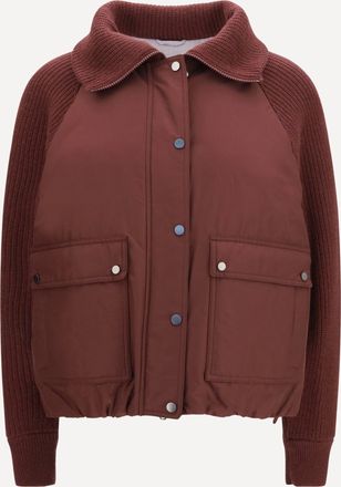 Brunello Cucinelli Piumino con maniche in lana Woman 40