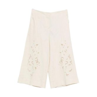 Twinset Cropped Trousers, female, Beige, Size: XL Cropped Trousers