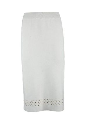 Simona Corsellini Knit Sheath Skirt - White