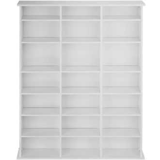 TecTake Estanter&iacute;a para CD y estantes regulables 105,5x19x136,5cm blanco mate