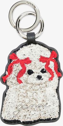 Ganni Black Joy Dog Bow Keyring