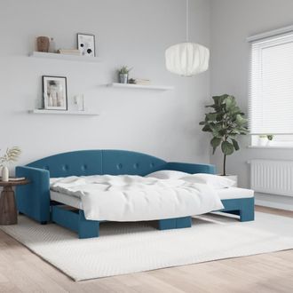 vidaXL Sof&aacute; Cama Nido Terciopelo Azul 90x200 Cm Vidaxl