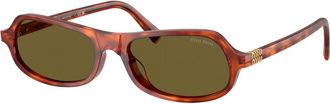 Miu Miu 0MU B10Su - unisex - Zonnebrillen - Bruin - 55 MM - Accessoires