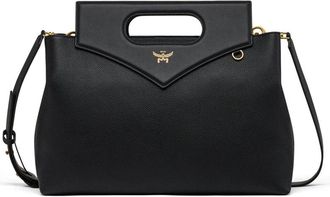 MCM Zachte Diamond getextureerde leren tas - Dames - Handtassen - Zwart - ONE Size - Leer - Tassen