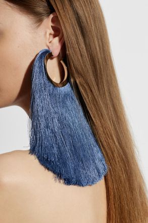 Alaia Round Earrings With Tassels, Womens, Blue