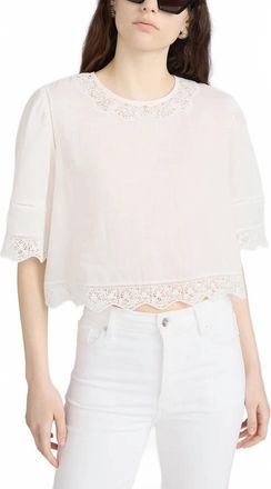 Frame Denim The Embroidered Top In White