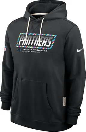 Nike Carolina Panthers Crucial Catch Sideline Standard Issue Nike Mens Dri-FIT NFL Pullover Hoodie in Black | 03AZ00AZU5-F9R