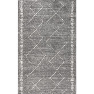 Jonathan Y Designs Zaina Moroccan Beni Souk Area Rug in Gray/cream at Nordstrom, Size 2Ft 0In X 8Ft 0In