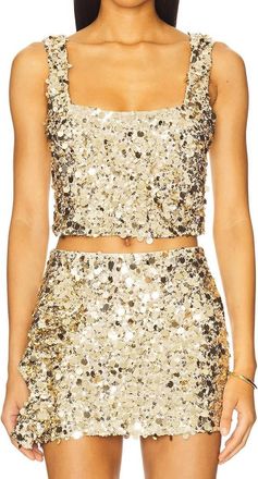 Show me your Mumu Mixer Top In Gold Sequins