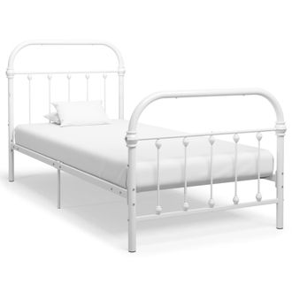 vidaXL Estructura De Cama Sin Colch&oacute;n Metal Blanco 90x200 Cm Vidaxl