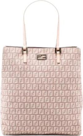 Fendi Pre-owned Canvas Tote - Dames - Vintage Shopper - Roze - ONE Size - Leer - Vintage