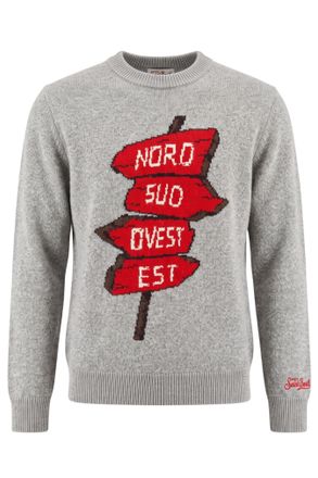 MC2 Saint Barth Wool-Blend Graphic Roundneck Sweater