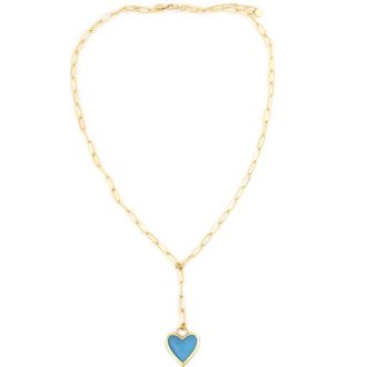 Panacea Stone Heart Y-Necklace in Blue at Nordstrom