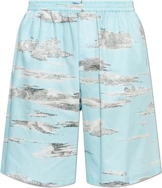 Moschino Gedrukte shorts - Heren - Korte Broeken - Blauw - L - Katoen - Korte Broeken