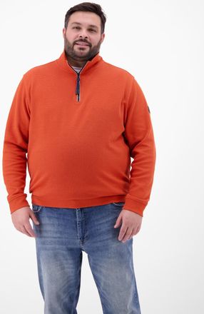 Lerros Sweatshirt LERROS Troyer in Sweatqualit&auml;t aus Strickmaterial, Herren, Gr. 4XL, vivid rot, 90% Baumwolle, 10% Polyester, Sweatshirts Sweatshirt