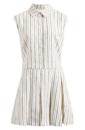Reformation Arella Linen Mini Shirtdress in Elsie Stripe at Nordstrom Rack, Size 12