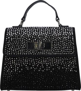 Alviero Martini 1A Classe Bolso de piel y ante con pedrer&iacute;a - Bags - Mujer - Negro - ONE SIZE