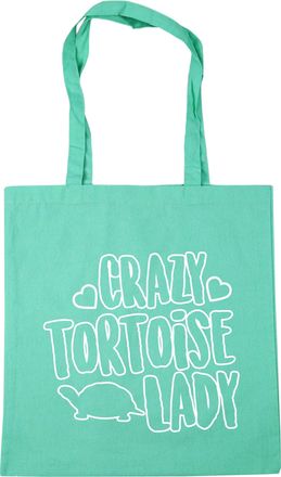 HippoWarehouse Crazy tortoise lady Tote Shopping Gym Beach Bag 42cm x38cm, 10 litres