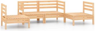 vidaXL Juego De Muebles De Jard&iacute;n 4 Piezas Madera Maciza De Pino Vidaxl