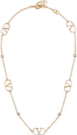 Valentino Garavani VLogo Signature Metal Ketting - Dames - Kettingen - Geel - ONE Size - Accessoires
