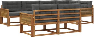 vidaXL Conjunto De Sof&aacute;s De Exterior 8 Uds. Natural Y Antracita Vidaxl