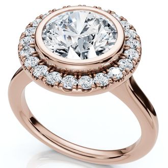 Pompeii3 Certified 2 1/4Ct Claudia Diamond Engagement Ring 14k Gold or Platinum Lab Grown