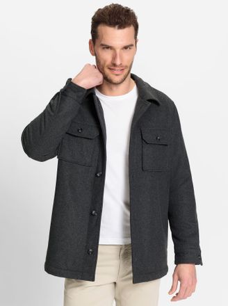 Marco Donati Langjacke MARCO DONATI, Herren, Gr. 48, grau (graphit, meliert), 95% Polyester, 5% Viskose, meliert, unifarben, Jacken Langjacke