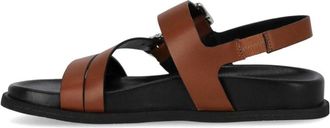Guglielmo Rotta Tours Flat Sandal - Dames - Sandalen - Bruin - 39 EU - Leer - Schoenen
