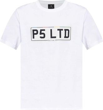 Paul Smith Number Plate-print cotton T-shirt - men - Cotton - M - White