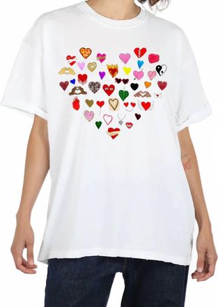 Unfortunate Portrait Hearts Boyfriend Tee In White