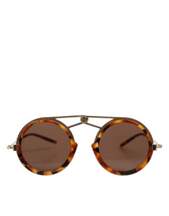 Dolce & Gabbana Gouden Havana Montuur DG Fatto A Mano Zonnebril