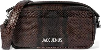 Jacquemus Borsa a spalla The Baneto con effetto serpente - Marrone