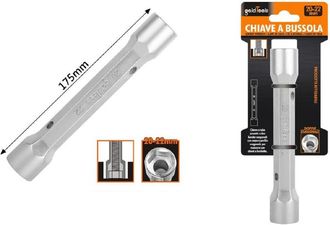 Trade Shop Trade Shop - Chiave A Bussola Tubo Esagonale Da 175 Mm Doppie Bocche Esagonali 20-22 Mm 97554
